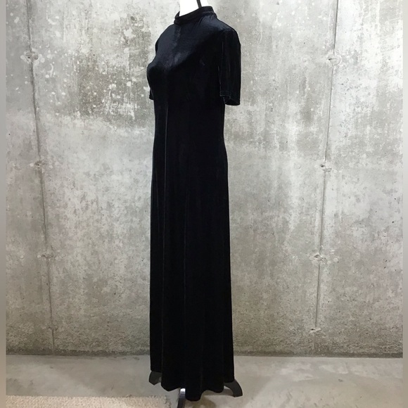 Vintage Scott McClintock Womens Velvet Maxi Dress Size 10 Short Sleeve Witchy - Picture 5 of 13